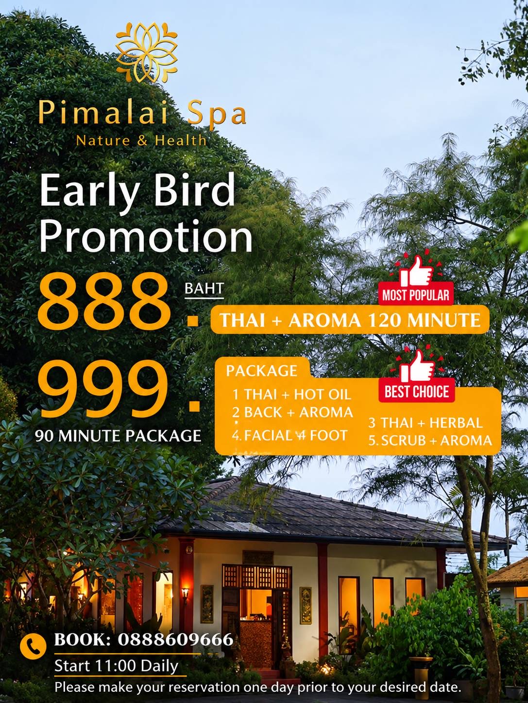 Pimalai Spa advance-booking offers: 888 and 999 THB